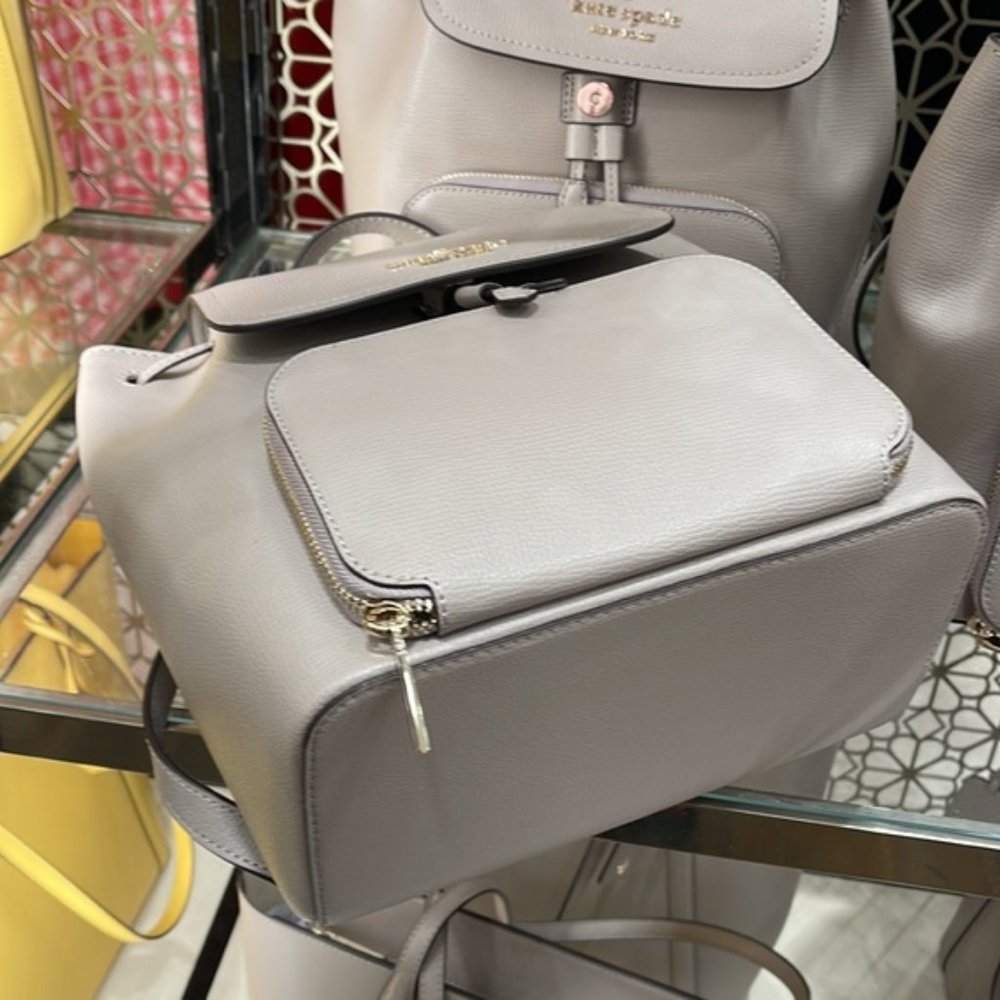 Kate Spade Darcy Flap Backpack Warm Taupe - Picture 8 of 16